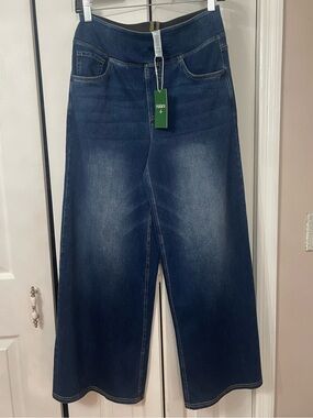 NWT Halara Women’s Flex High Waisted Pockets Wide Leg Jeans Size Med Petite